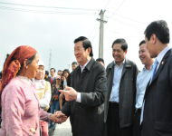 Chủ tich nước Trương Tấn Sang kiểm tra công tác xây dựng  nông thôn mới tại huyện Từ Liêm